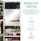 Best Choice Products Hanging Mirror Jewelry Armoire, Door or Wall Mounted Cabinet w/ LED Lights, Lock